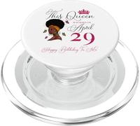 Esta Reina nació el 29 de Abril Afro Girl Natural Hair PopSockets PopGrip para MagSafe