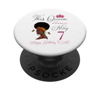 Esta Reina nació el 7 de Mayo Cumpleaños de una niña Afro Negra PopSockets PopGrip Adhesivo