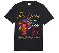 Esta Reina Nació En Junio 27 Cumpleaños Mujer Negra Niña Comfort Colors Adult Heavyweight T-Shirt