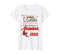 Esta Reina Nació en Octubre 1998 Cumpleaños de Octubre Mujeres Camiseta