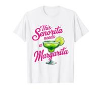Esta señorita Necesita una Fiesta Divertida de Mujeres mexicanas de Margarita Camiseta gráfica económica, Hombre, Blanco, XL