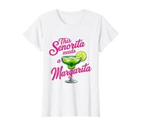 Esta señorita Necesita una Fiesta Divertida de Mujeres mexicanas de Margarita Camiseta gráfica económica, Mujer, Blanco, XL