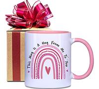 Esta taza es un abrazo de mí a ti, regalo de cumpleaños para amigas, regalo de amistad a larga distancia para tu mejor amiga, su hermana, regalo de recuperación pronto, regalo pensando en ti, regalo