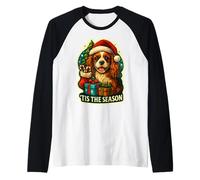 Esta Temporada Cavalier King Charles Spaniel Navidad CKCS Camiseta Manga Raglan