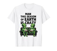 Esta Temporada de la Tierra es Crazy Aliens Popcorn Meme Camiseta