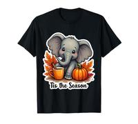 Esta Temporada Elefante Otoño Otoño Calabaza Hojas Camiseta