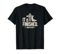 Está terminado Juan 19:30 Christian Cross Faith Design Camiseta