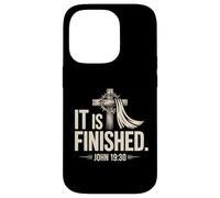 Está terminado Juan 19:30 Christian Cross Faith Design Carcasa para iPhone 14 Pro