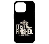 Está terminado Juan 19:30 Christian Cross Faith Design Carcasa para iPhone 16 Pro