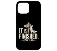 Está terminado Juan 19:30 Christian Cross Faith Design Carcasa para iPhone 16 Pro Max