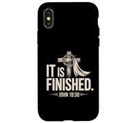 Está terminado Juan 19:30 Christian Cross Faith Design Carcasa para iPhone X/XS