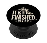 Está terminado Juan 19:30 Christian Cross Faith Design PopSockets PopGrip Adhesivo