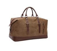 Esta versátil Bolsa de Viaje de Lona, una Maleta de Mano con Compartimentos y Disponible en Cinco Colores, es Ideal para Viajes Cortos y escapadas de Fin de Semana (Café)