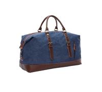 Esta versátil Bolsa de Viaje de Lona, una Maleta de Mano con Compartimentos y Disponible en Cinco Colores, es Ideal para Viajes Cortos y escapadas de Fin de Semana (Azul Oscuro)