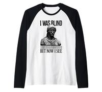 Estaba Ciego Pero Ahora Veo - Christian Streetwear Camiseta Manga Raglan