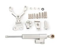 Estabilizador de Amortiguador Kit de Montaje de Soporte estabilizador de dirección para Amortiguador de Motocicleta de Aluminio y Carbono Compatible con Kawasaki Z900 2017-2022(A Set Silver)