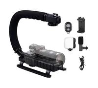 Estabilizador de cámara -Conjunto de manijas de estabilizador de cámara de video en forma de U | Manija de estabilización de acción de video con cable de teléfono 2 de Soporte de teléfono de luz