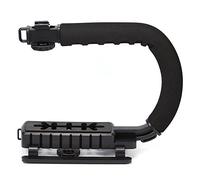 Estabilizador de cámara de vídeo, Soporte estabilizador de Mano en Forma de C con Soporte de Zapata para cámara réflex Digital SLR, Color Negro