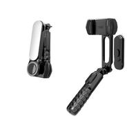 Estabilizador de cardán de mano para teléfono móvil con Bluetooth, trípode de palo selfie, relleno LED, antivibración, control remoto multifuncional, aleación de aluminio Q09