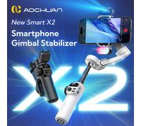 Estabilizador de cardán inteligente AOCHUAN X2 de 3 ejes para iPhone y teléfono inteligente Android cardán con pantalla LED de poste de extensión incorporado Smart X2 White Ai