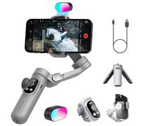 Estabilizador de cardán para Smartphone, Juego de Luces de Repuesto magnéticas RGB, Pantalla OLED, Rueda de Enfoque de luz LED, estabilizador Profesional de 3 Ejes para Android y iPhone, Kit AOCHUAN