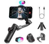 Estabilizador de cardán profesional para smartphone, luz de repuesto magnética RGB, pantalla OLED, seguimiento facial, control de gestos, estabilizador profesional de 3 ejes para Android y iPhone, kit