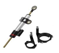 Estabilizador de dirección Kit de Soporte de Montaje de Amortiguador de dirección Estable de Doble Tubo CNC para Motocicleta Compatible con Kawasaki NINJA650 2017-2022(F 1 Set)