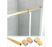 Estabilizador de Ducha Barra de Soporte de Pared a Pared con Abrazadera para Vidrio, Soporte Estabilizador de Vidrio Paralelo Fijo de Acero Inoxidable 304 para Paneles(Titanium,100 cm (39 3/8"))