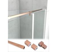 Estabilizador de Ducha Barra de Soporte de Pared a Pared con Abrazadera para Vidrio, Soporte Estabilizador de Vidrio Paralelo Fijo de Acero Inoxidable 304 para Paneles(Rose gold,200 cm (78 3/4"))