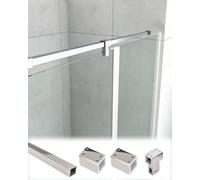 Estabilizador de Ducha Barra de Soporte de Pared a Pared con Abrazadera para Vidrio, Soporte Estabilizador de Vidrio Paralelo Fijo de Acero Inoxidable 304 para Paneles(Mirror Finish,100 cm (39 3/8"))