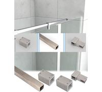 Estabilizador de Ducha Barra de Soporte de Pared a Pared con Abrazadera para Vidrio, Soporte Estabilizador de Vidrio Paralelo Fijo de Acero Inoxidable 304 para Paneles(Brushed,100 cm (39 3/8"))