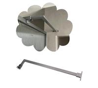 Estabilizador de Ducha Barra de Soporte en Forma de L de Acero Inoxidable para Mampara de Ducha, Brazo Fijo de Pared a Cristal para Baño, Aprazadera Estabilizadora(Gray,40 cm (15 3/4"))