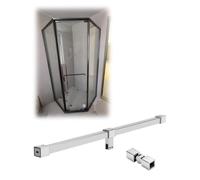 Estabilizador de Ducha Barra de Soporte para Mampara de Ducha de 7 A 78 Pulgadas con Soportes Giratorios de 360°, Brazo Estabilizador Fijo para Panel de Vidrio(Sliver,90cm/35in)