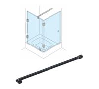 Estabilizador de Ducha Barra de Soporte Telescópica para Mampara de Ducha con Almohadillas de Vidrio, Soportes de Refuerzo para Mampara de Ducha(Black Style-A,40-60cm(15.7-23.6in))