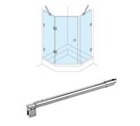 Estabilizador de Ducha Barra de Soporte Telescópica para Mampara de Ducha con Almohadillas de Vidrio, Soportes de Refuerzo para Mampara de Ducha(Sliver Style-B,60-80cm(23.6-31.5in))