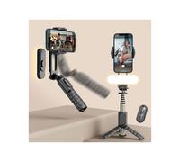 Estabilizador de mano con luz de relleno desmontable para smartphones con aplicación (Q09 Negro) Regalo sorpresa