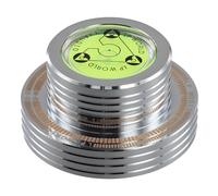 Estabilizador de nivel y peso para tocadiscos de vinilo LP de 50 Hz con abrazadera y medición de velocidad para música, color plateado