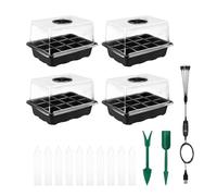 Estabilizador de plantas - Cúpula de humedad, kit de cultivo en invernadero con controlador de tiempo | Placas de extensión de altura, bandeja de inicio con luz de crecimiento, bandejas de inicio de 1
