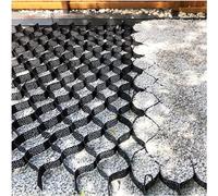 Estabilizador de rejilla de suelo de jardín duradero para caminos, tapete de soporte de grava negra (2 m x 6 m) perfecto para muros de contención