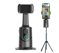 Estabilizador de smartphone con seguimiento de inteligencia artificial, soporte ABS de 13 cm, soporte giratorio de 360 grados, soporte de reconocimiento facial, transmisión en vivo, videollamadas