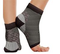 Estabilizador De Tobillo 1 par de calcetines elásticos sin dedos abiertos con manga compresión tobillo for fascitis plantar, férula nocturna(Black,S-M)