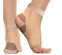 Estabilizador De Tobillo 1 par de calcetines elásticos sin dedos abiertos con manga compresión tobillo for fascitis plantar, férula nocturna(Beige,XXL)