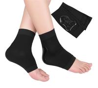 Estabilizador De Tobillo 2 calcetines de manga acolchada compresión con protector talón tendón Aquiles(Black-1Pair-A)