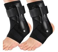 Estabilizador De Tobillo Tobillera con estabilizadores laterales for hombre y mujer, tobillera esguince, estabilizador de férula tobillo, 1/2 Uds(2PC Black,M)