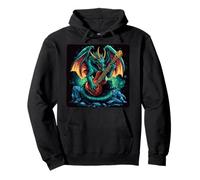 Establece el Ritmo con Este dragón Que Toca la Guitarra Sudadera con Capucha