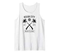 Establecido 1875 Ocean City Maryland Retro Palmera Camiseta sin Mangas