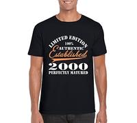 Established in 2000 21st Birthday White Yellow Black Red Mens Women T Tshirts Camisetas y Tops 100% Cotton - Made in - Born in - 21-852(X-Large)