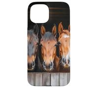 Establo Caja Retrato Caballos Carcasa para iPhone 15