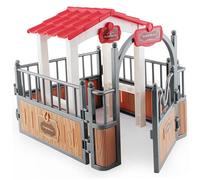 Establo de caballos, pabellón de juego, 7, 3 x 5, 5 x 6, 3 pulgadas, granero de plástico, pabellón de juego, juguetes educativos para caballos imaginarios y creativos, accesorios para amantes de los