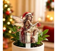 Estaca acrílica para decoración de jardín de elfo navideño | Versátil acento navideño para exhibición de césped, inserto de maceta, guía de camino y arreglos festivos para interiores y